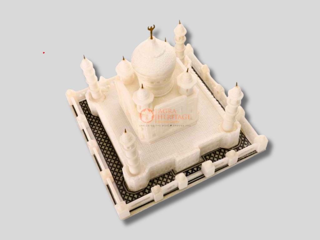 White Handmade Marble Tajmahal Statue Love Gift